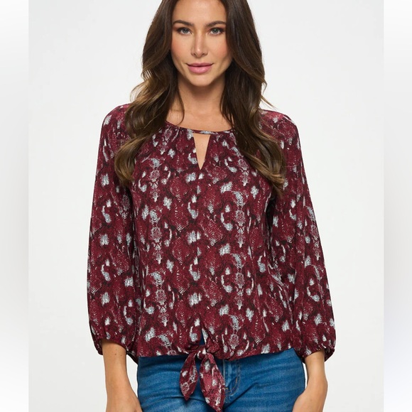 West Kei Tops - WEST KEI Tie front blouse